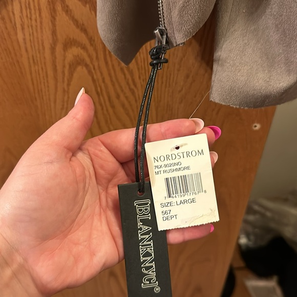 NWT BLANKNYC Drape Front Suede Jacket - Picture 4 of 5